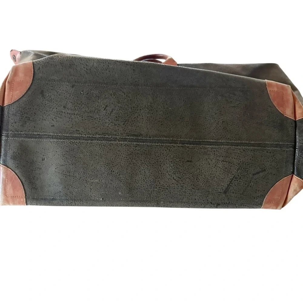 Glenroyal olive green leather weekender travel bag